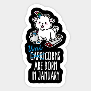 Funny unicorn Capricorns are born in January Capricorn girl Unicorn kids gifts cute birthday gift for girls Sticker